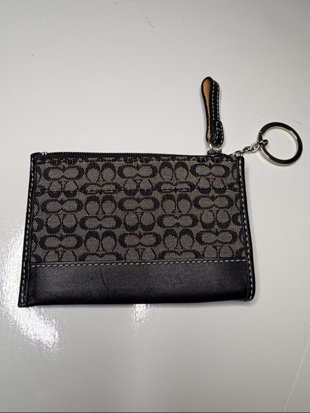 Coach Black Signature Key Card Holder - Picture 2 of 4